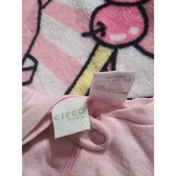 Circo Baby 0-3M 100% Cotton Sleeper Mushroom Flower Fairy Pastel Hot Pink Onesie - Picture 3 of 8